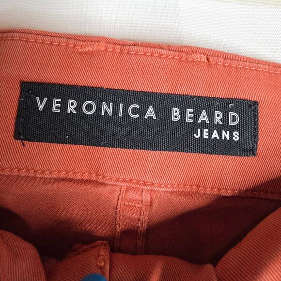 Veronica Beard Sz26/2 Terracotta Arya HighRise Straight jean cargo pants button - Picture 2 of 16